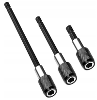Set 3 prelungitoare pentru surubelnita 60mm 100mm 150mm negru - 1