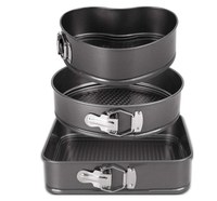 Set 3 tavi pentru copt forma Inima/Rotunda/Patrata cu baza detasabila 24/26/28 cm AM - 1
