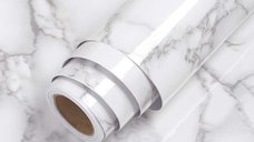 Set 3 X Autocolant Marmura ALBA 60 x 300 Autoadeziv Rezistent pentru Mobila