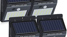 Set 4 Lampi BRIGHT 30 LED Solare cu senzor de miscare si lumina 1 mod ILUMINARE