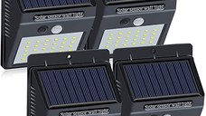 Set 4 Lampi BRIGHT 30 LED Solare cu senzor de miscare si lumina 1 mod ILUMINARE