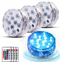 Set 4 lampi LED RGB  cu telecomanda  rezistente la apa - 1