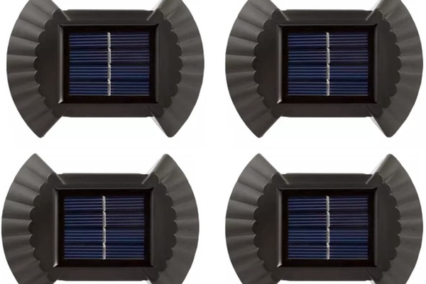Set 4 Lampi solare cu lumina bidirectionala 8 led / lampa