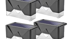 Set 4 Lampi Solare LED pentru scari gard stalpi rezistent la apa senzor de Lumina 8,1 cm x 5 cm x 4,5 cm Lumina Calda