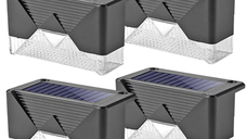 Set 4 Lampi Solare pentru Gard si Stalp cu Senzor de Miscare