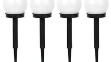 SET 4 Lampi solare X18 pentru gradina sau terasa in forma de GLOB