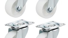 Set 4 Roti 40mm ALBE Pivotante  ROTILE culoarea alba