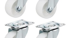 Set 4 Roti 40mm ALBE Pivotante  ROTILE culoarea alba