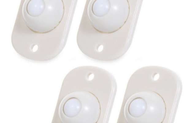 Set 4 rotite pivotante cu adeziv de lipit cu bila din plastic
