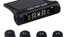 Set 4 senzori de presiune si temperatura anvelope cu afisaj LCD si incarcare Solara