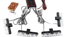 Set 4 stroboscoape cu 4 leduri lumina Albastra si Telecomanda
