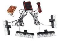 Set 4 stroboscoape cu 4 leduri lumina Albastra si Telecomanda - 1