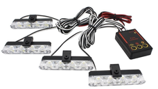 Set 4 stroboscoape cu 4 leduri lumina Galbena si Telecomanda