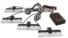 Set 4 stroboscoape cu 4 leduri lumina Galbena si Telecomanda