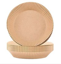 Set 50 hartii de copt ROTUNDE pentru friteuza Unica folosinta 16x4.5 cm Maro - 1