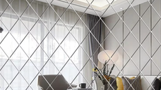 Set 58 Oglinzi Acrilice Autoadezive Luxer Model Romb dimensiune set 1 Metru partat 100 X 100 cm