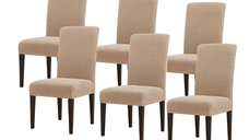 Set 6 huse pentru scaun cu centura elastica MARO DESCHIS