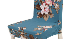 Set 6 huse pentru scaun model ALBASTRE cu floricele CC-106