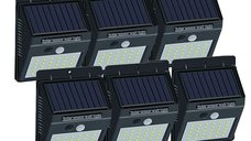 Set 6 Lampi BRIGHT 30 LED Solare cu senzor de miscare si lumina 1 mod ILUMINARE