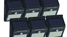 Set 6 Lampi BRIGHT 30 LED Solare cu senzor de miscare si lumina 1 mod ILUMINARE