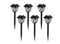 Set 6 lampi solare pentru gradina tip felinar negru - 1