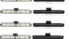 Set 8 lumini stroboscop galbene 6 LED grila telecomanda 12V