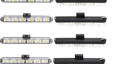 Set 8 lumini stroboscop galbene 6 LED grila telecomanda 12V