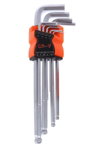 Set 9 chei hexagonale tip imbus cu capat sferic SCURTE 1.5-10mm - 1