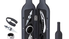 Set cadou in forma de STICLA cu  5 accesorii pentru vin cu 6 piese 32 cm HS