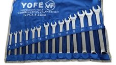 Set chei combinate fixe si inelare Yofe 14 piese  8 - 24 mm