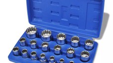 Set chei tubulare bihexagonale 19 piese