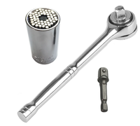 Set cheie tubulara cu clichet  si ADAPTOR universal din otel inoxidabil 7-19mm - 1