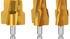 Set de 3 burghie HSS aurii pentru tevi MMC, PVC si PPR