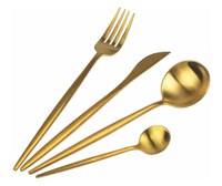 Set de 4 piese tacamuri in stil portughez- culoare auriu - 1