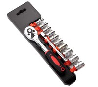 Set de Chei Tubulare 1/4" cu Clicket - 12 Bucati, din Crom si Vanadiu - 1