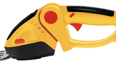 Set foarfeca electrica gradinarit taiere si finisare unghi reglabil 24V lama 30cm galben