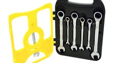 Set GAVE cu 7 chei fixe-inelare cu clichet, 8-19 mm, si 5 extractoare