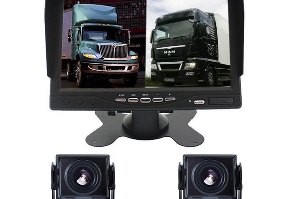 Set Monitor auto 2 camere metalice pentru tiruri  autocare  camioane