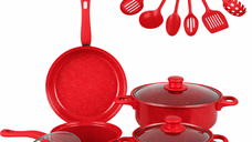 Set oale si ustensile pentru gatit 13 piese ROSU