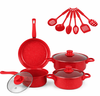 Set oale si ustensile pentru gatit 13 piese ROSU - 1