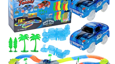 Set pista magica cu 2 masinute Amazing Tracks  Include 360 de piese