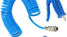 Set pistol de suflat aer  furtun spirala de 5 m T de conectare camion