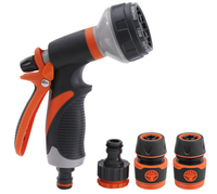 Set pistol irigat gradina 8 moduri VERDE + mufa rapida 1/2+3/4+ 1 conector MX1003 - 1