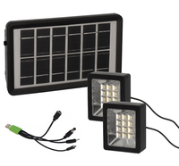 Set proiector solar cu LED 12 SMD 3W alb rece 6000K cu panou si port de incarcare USB Q D630 Andowl - 1