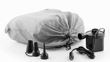 Set saltea auto pentru dormit 2 perne si pompa electrica