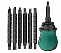 Set surubelnita CRV cu biti 13 in 1 Otel Verde/Negru - 1