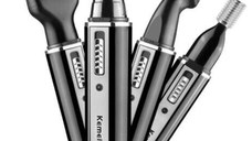 Set trimmer electric 4 in 1 Kemei KM 6630 negru cu 4 capete