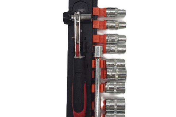 Set trusa chei tubulare 12 piese 1/4 cu cheie clichet otel crom vanadiu 4-13 mm