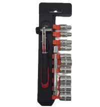 Set trusa chei tubulare 12 piese 1/4 cu cheie clichet otel crom vanadiu 4-13 mm - 1