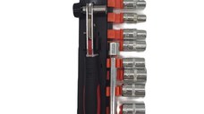 Set trusa chei tubulare 12 piese 1/4 cu cheie clichet otel crom vanadiu 4-13 mm